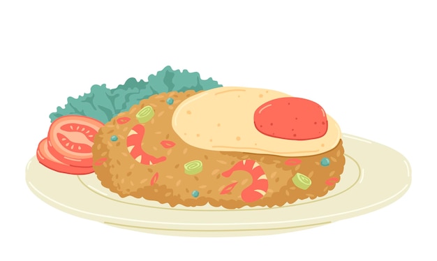 Nasi Goreng Conceito de Comida Tradicional da Indonésia