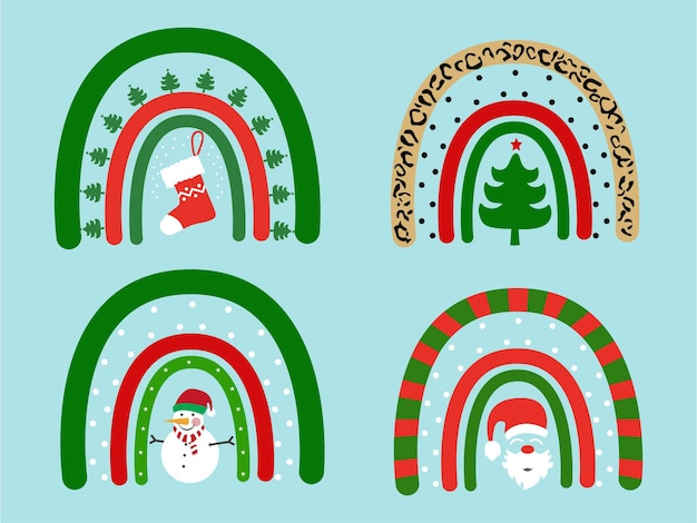 Vetor natal arco-íris design temporada feriado ano novo para ilustrador vetorial de fundo de parede