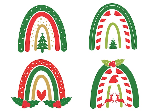 Natal arco-íris design temporada feriado ano novo para ilustrador vetorial de fundo de parede