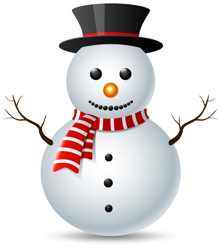 Vetor natal boneco de neve, isolado no fundo branco