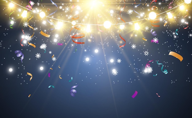 Natal brilhante, belas luzes, elementos de design. luzes brilhantes para design de cartão de natal
