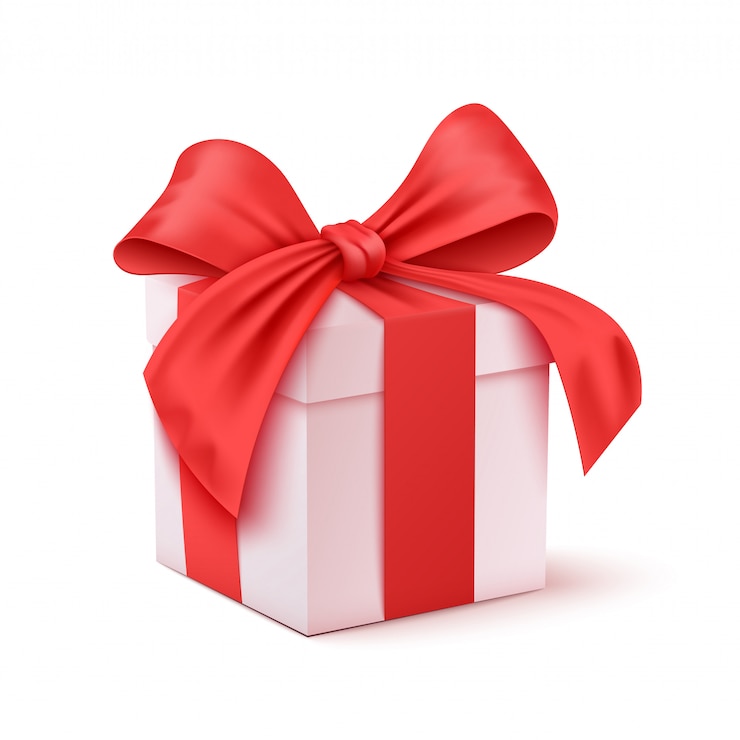 Vetor natal e ano novo s dia, caixa de presente vermelha ilustração de fundo branco