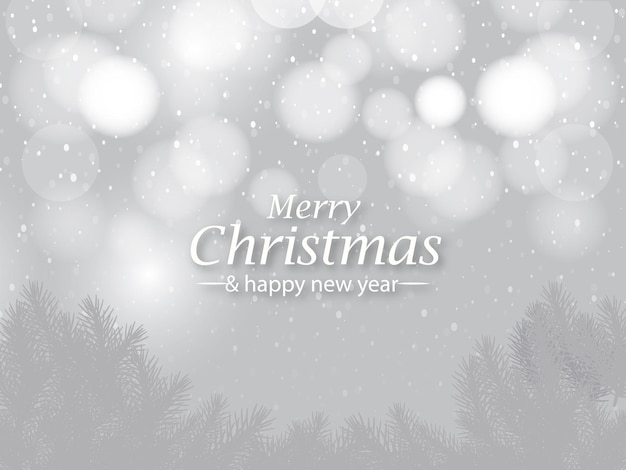 Natal elegante e feliz ano novo cartão de saudação fundo ramos brancos realistas