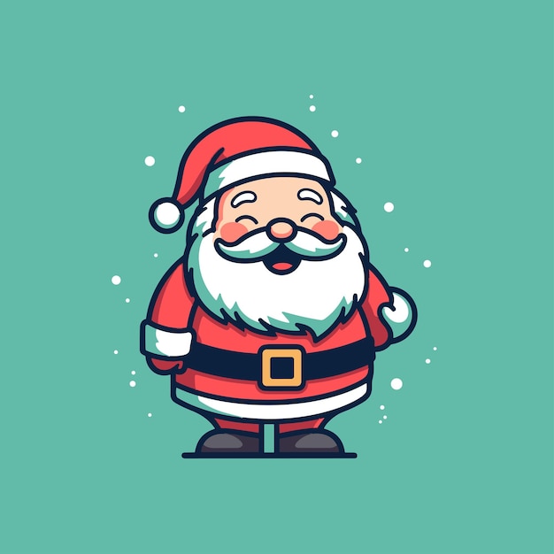 Ilustração Do Natal Do Vetor Com O Papai Noel Do Natal No Estilo