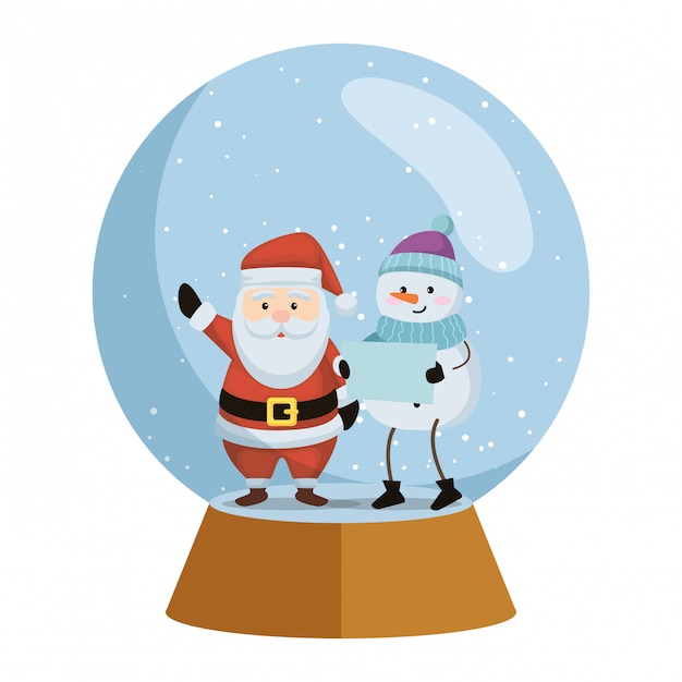 Natal fofo papai noel e boneco de neve