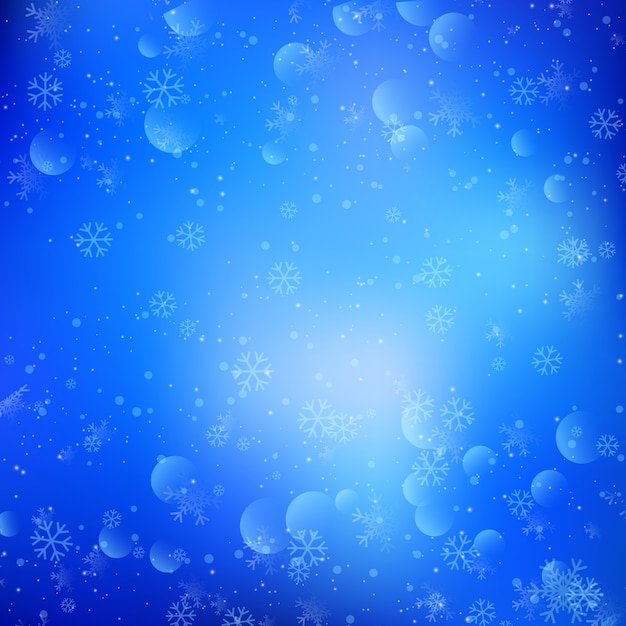 Natal, fundo, flocos de neve, bokeh, luzes