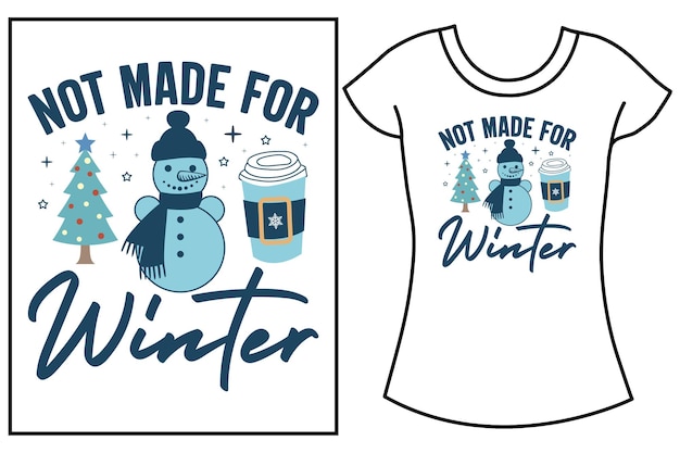 Natal inverno tipografia neve gráficos vetoriais design de camiseta