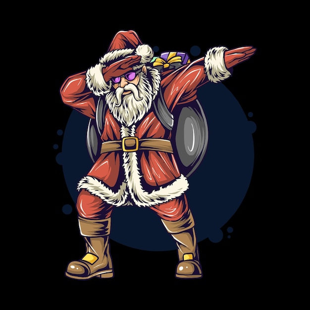 Vetor natal papai noel dança dabbing