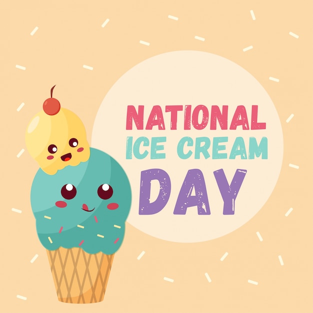 National ice cream day vector illustratin