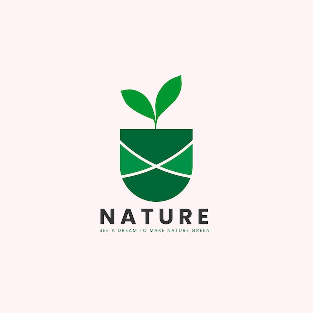 Nature logo design com cor verde