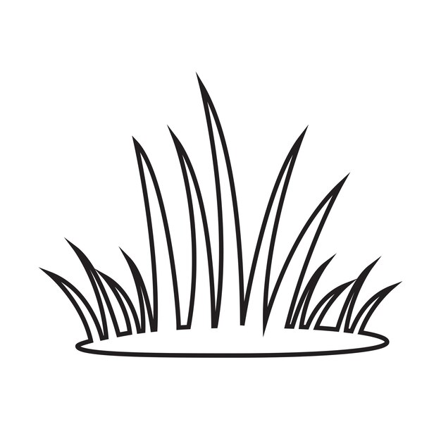 Nature's green carpet the grass icon vector template plano