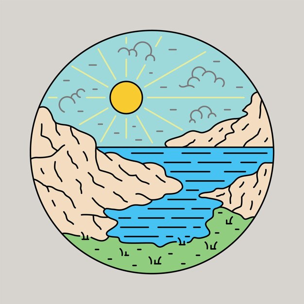 Natureza e luz do sol ilustração gráfica arte vetorial design de camiseta