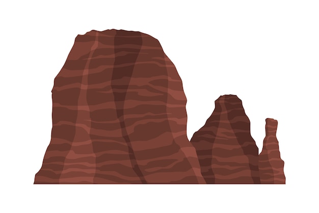 Natureza paisagem de montanha maciço rochoso ou vetor de pilha de montanha de carrinho de mão ilustração faixa de picos de rochas montanha ambiente rochoso topo viagem paisagem escalada ou montanhas caminhadas