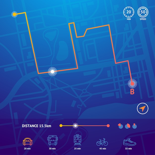 Navegação no mapa da cidade