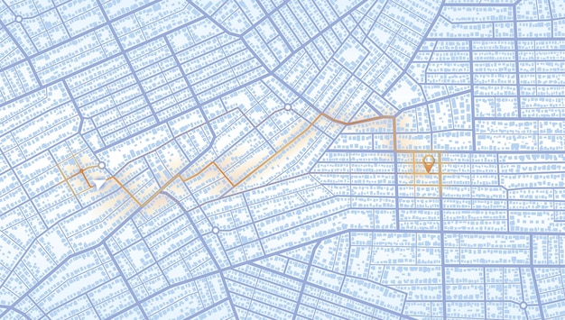 Navegação no mapa gps vista superior da cidade vista de cima fundo abstrato ilustração vetorial