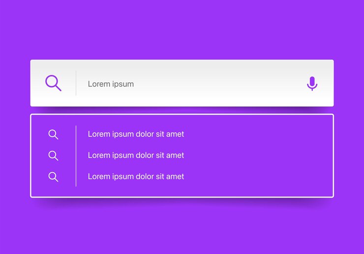 Vetor navegador de busca na internet barra de pesquisa para ui aplicativo móvel endereço de pesquisa e barra de navegação