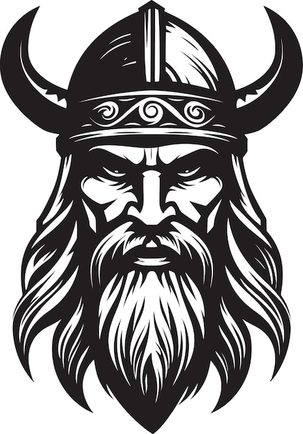 Vetor navegador nórdico um líder viking marinheiro em vector thors triumph um símbolo viking do trovão