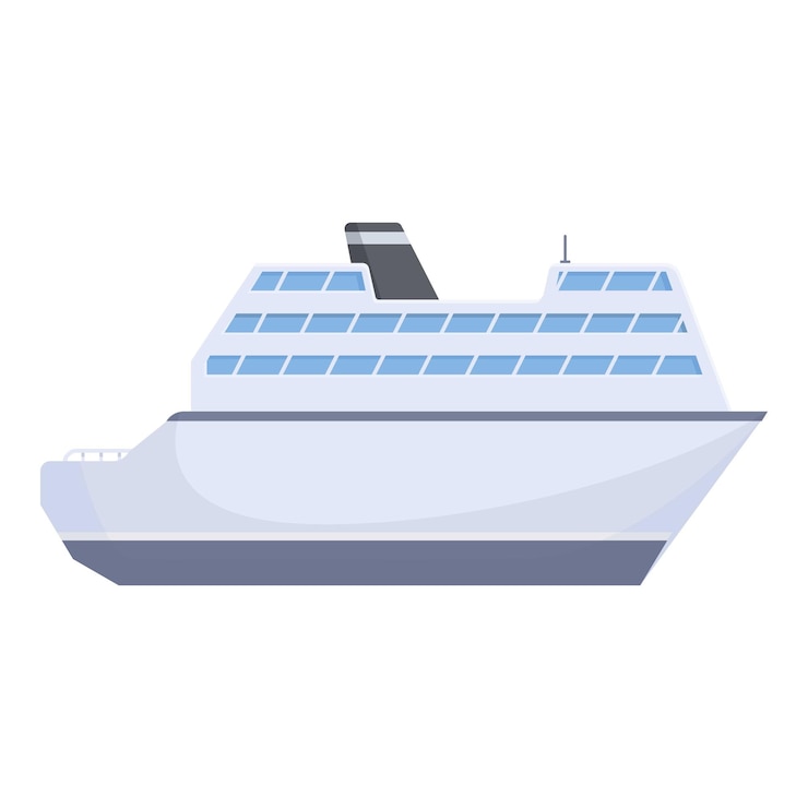 Vetor navio de cruzeiro moderno isolado em branco