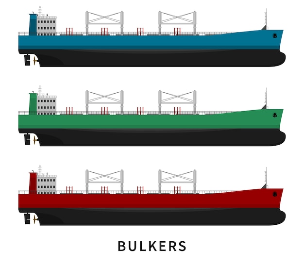 Navio graneleiro isolado. conjunto de embarcação náutica. carga seca com mercadorias, importação, exportação, indústria de transporte