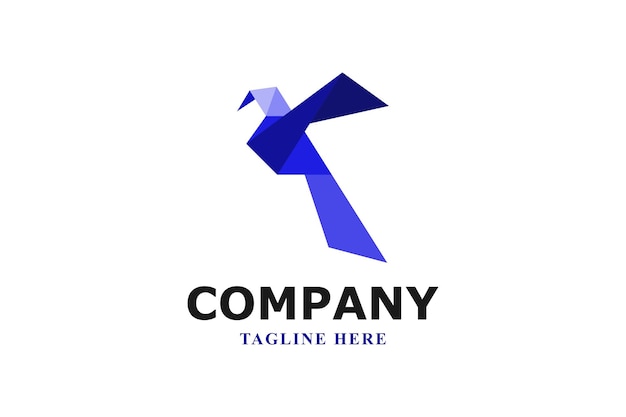 Negócio de logotipo de pássaro de papel abstrato