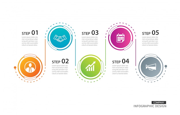 Negócio de modelo infográfico cronograma do círculo.