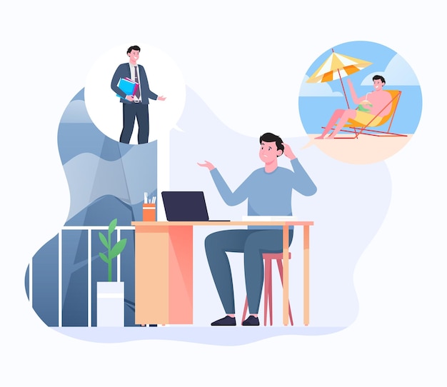 Negócio de sucesso ou ilustração de férias