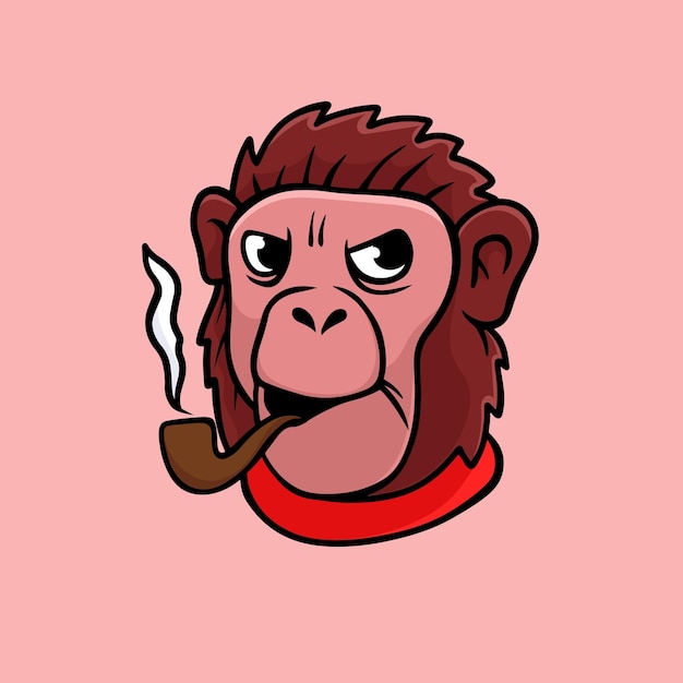 negócio vetor bonito gorila vestindo curvatura do pescoço com cigarro desenho animado ícone vetor ilustração negócio animal