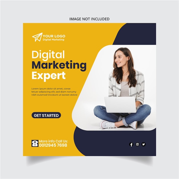 Negócios corporativos Agência de marketing digital design de modelo de postagem de mídia social Vetor Premium