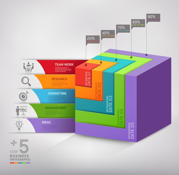 Negócios de diagrama de escada de caixa moderna. .