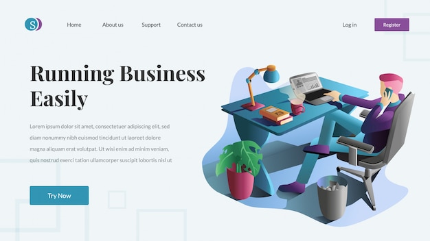 Negócios e finanças website vector illustration
