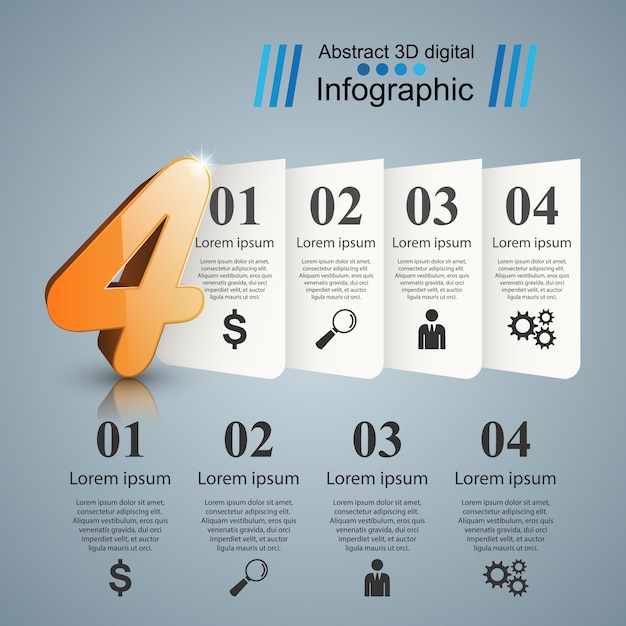 Negócios infográfico modelo estilo origami ilustração vetorial