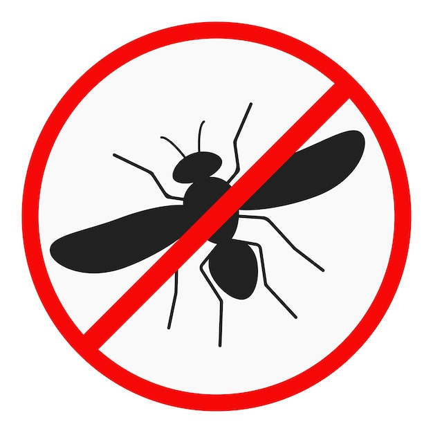 Nenhum ícone de design plano de mosquito isolado no fundo branco.