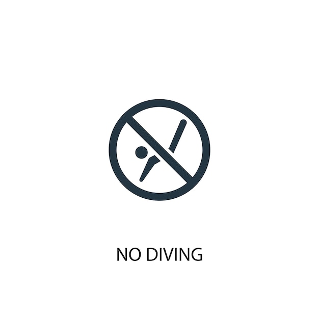 Nenhum ícone de mergulho. ilustração de elemento simples. nenhum design de símbolo de conceito de mergulho da coleção beach. pode ser usado para web e celular.
