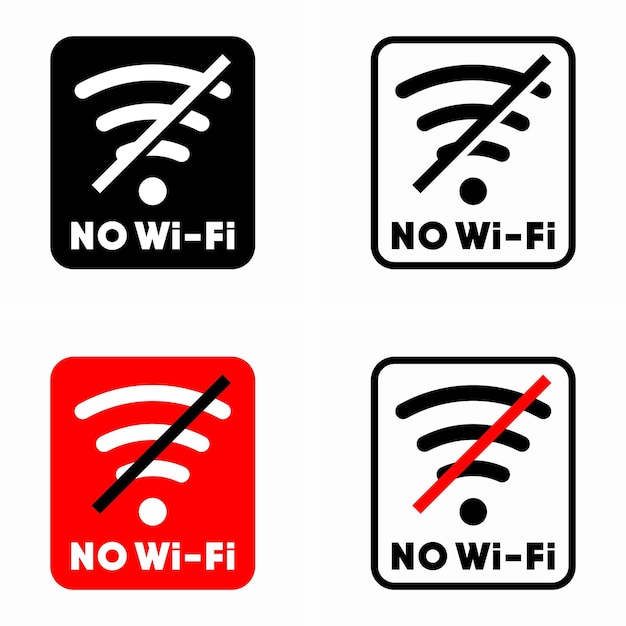 Vetor nenhum sinal de informação da zona wifi