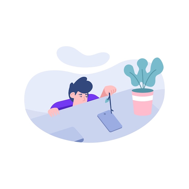 nenhuma ilustração plana de notificação