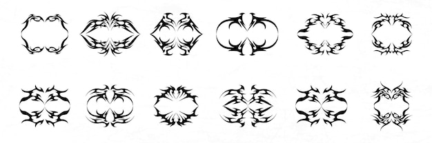 Neo tribal contemporâneo tatuagem conjunto de design