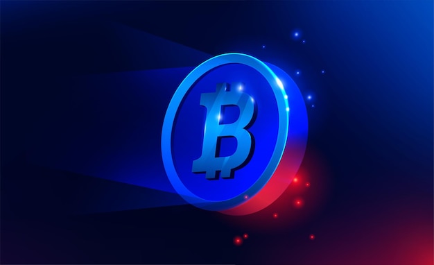 Neon bitcoin em um fundo escuro Cryptocurrency Blockchain Transmissão e processamento de dados Dig