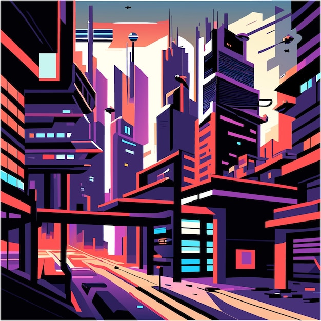 Vetor neon cyberpunk dreams em glitchy pixel art