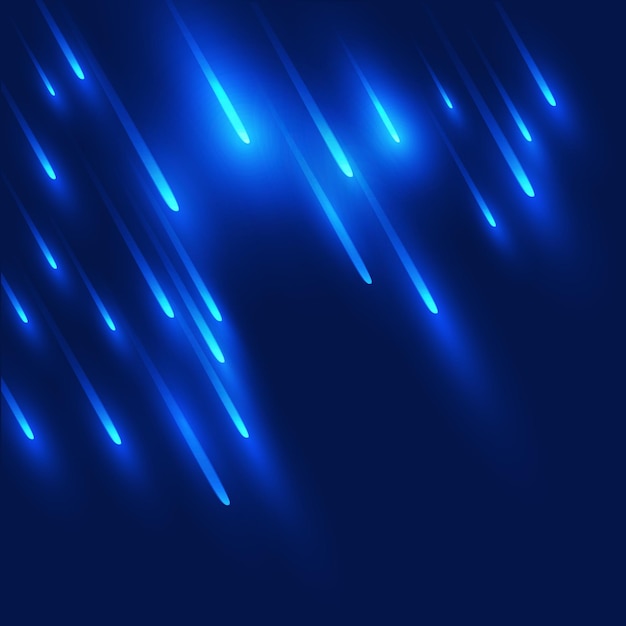 Vetor neon light rays meteoros caindo estrelas