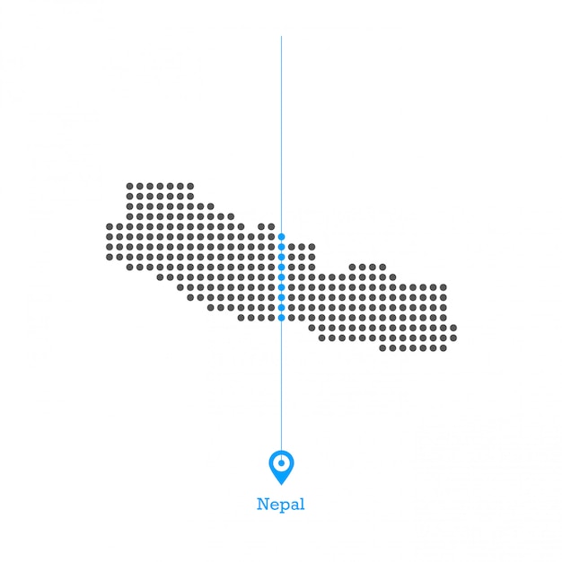 Nepal pontilhada mapa vector design