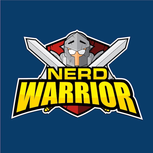 Nerd warrior badge logotipo