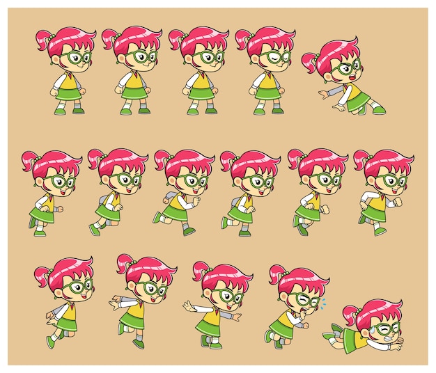 Nerdy girl game sprites