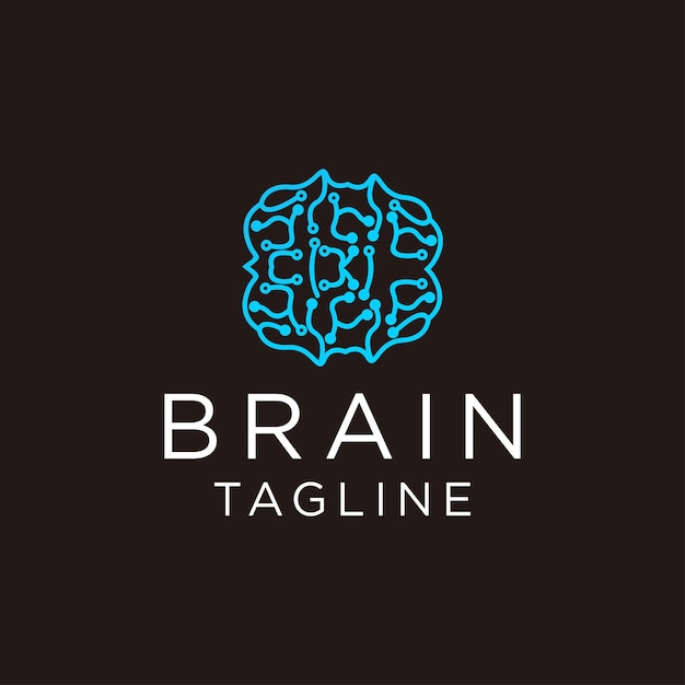 Nervo da imagem do vetor do ícone do logotipo do cérebro