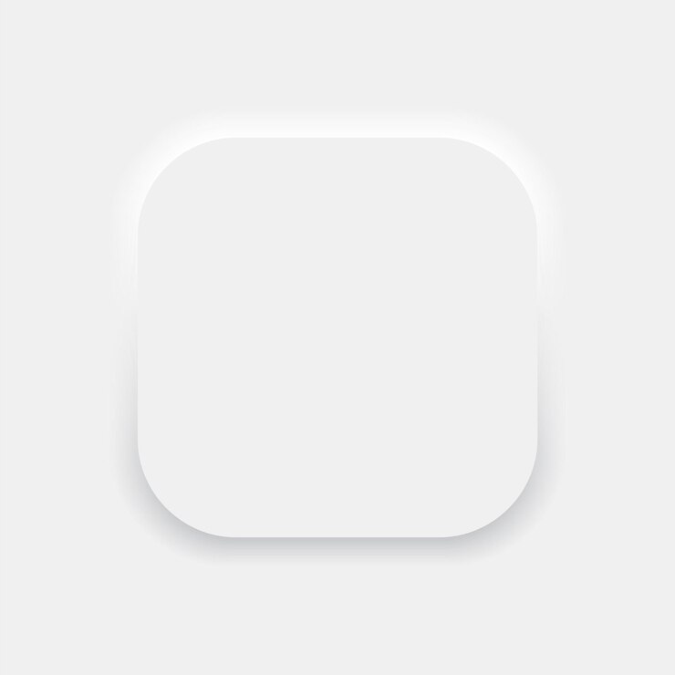 Neumorfismo Quadrado Soft UI Ícone Mockup Elemento Ilustração Vetorial
