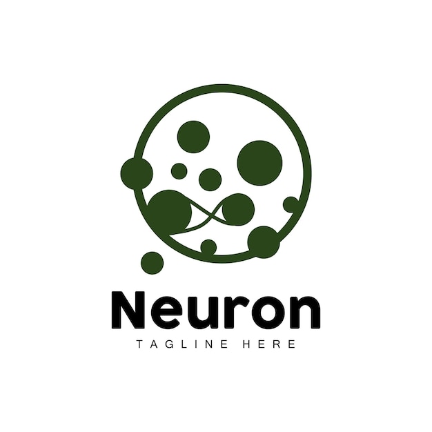 Neuron logo design ilustração vetorial de células nervosas marca de saúde de dna molecular