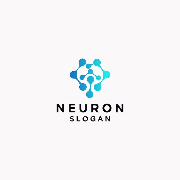 Vetor neuron logo icon design template flat vector