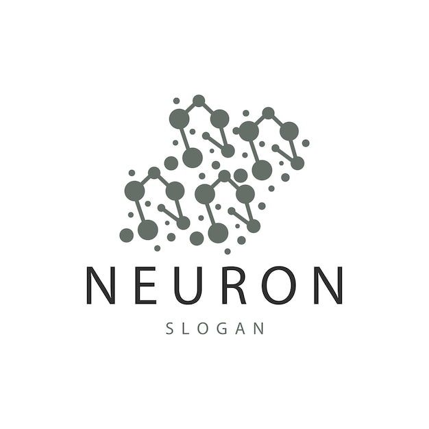 Neuron logo neuron nerve ou alga vector abstracto molécula design template ilustração