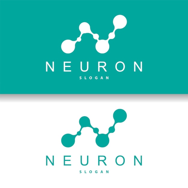 Neuron logo neuron nerve ou seaweed vector abstract molecule design template ilustração