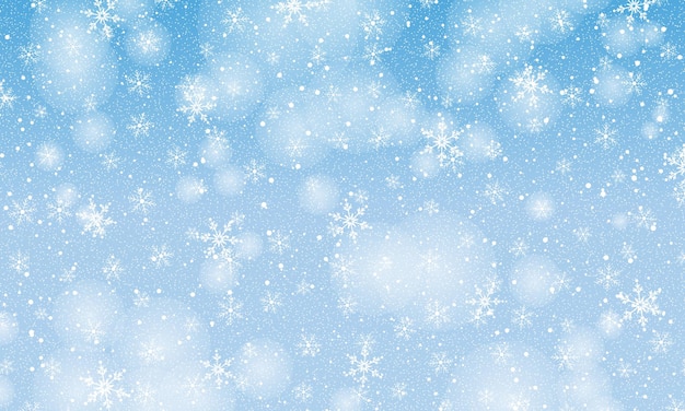 Neve caíndo. ilustração vetorial com flocos de neve. céu de inverno. textura de natal. fundo de neve cintilante.