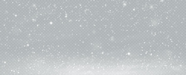 Neve caindo realista fundo de natal isolado em fundo transparente